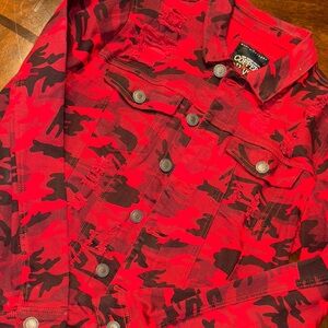 Copper Rivet Men's Red Camo Jean Jacket